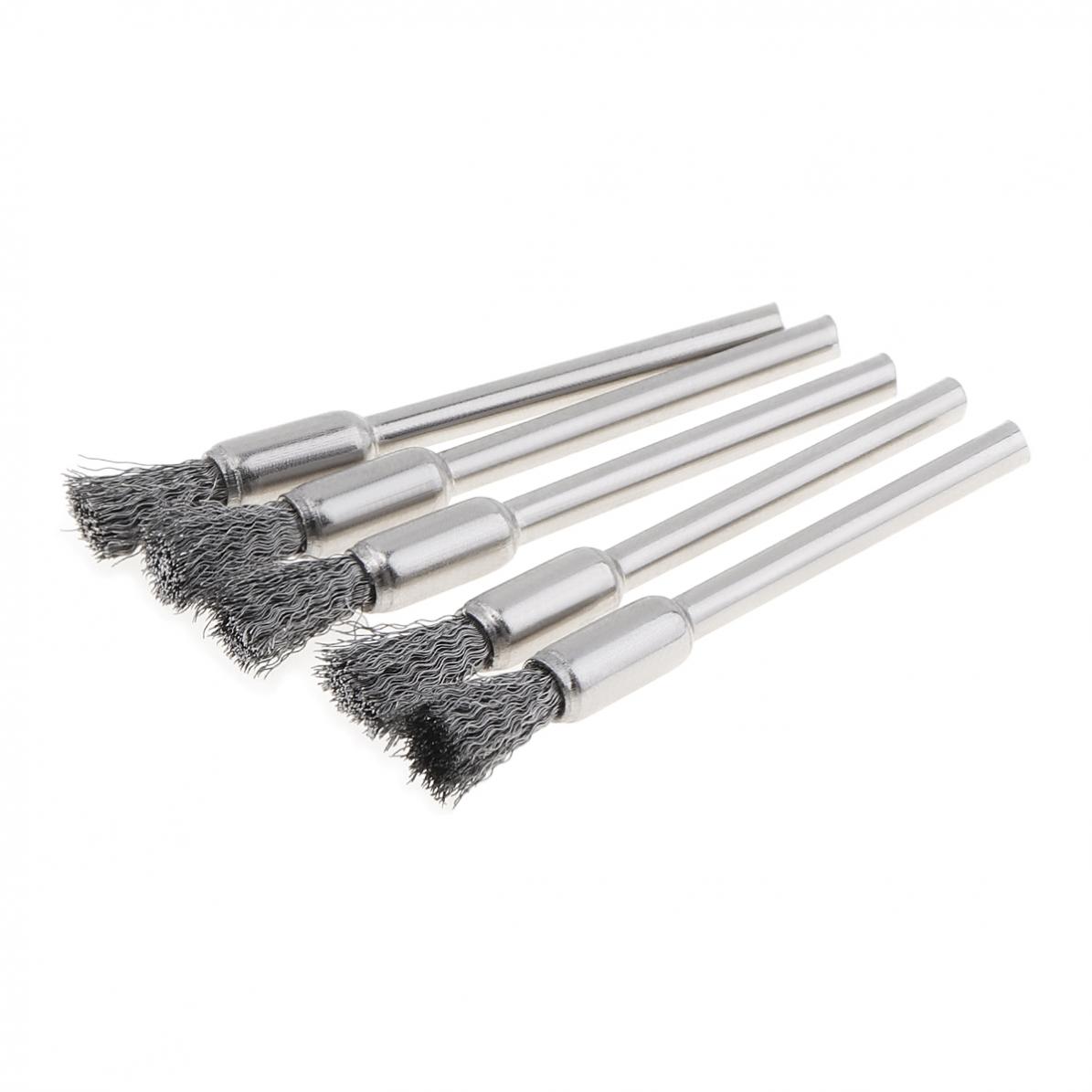 Mini 5 chiếc dây Inox bánh xe bàn chải Dụng cụ đánh bóng loại bỏ rỉ sét Cleaning Tool