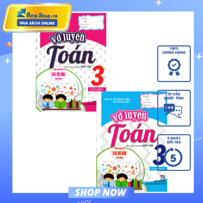 Sách tham khảo - combo vở luyện toán lớp 3 - newshop - ha