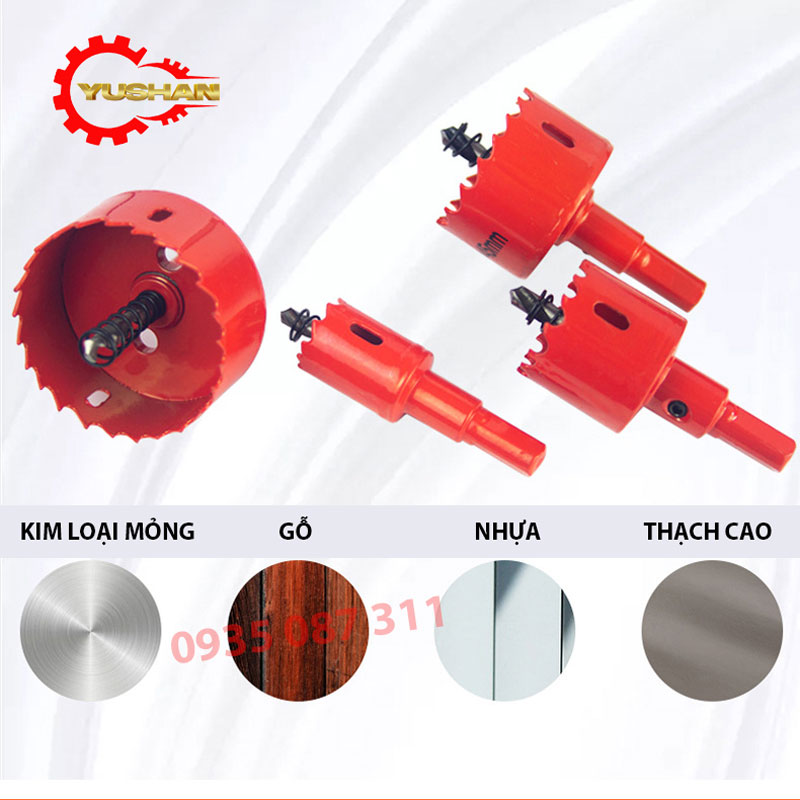 Mũi khoét lỗ tròn đa năng mũi khoét sắt mũi khoét gỗ thạch cao từ 20mm đến 200mm