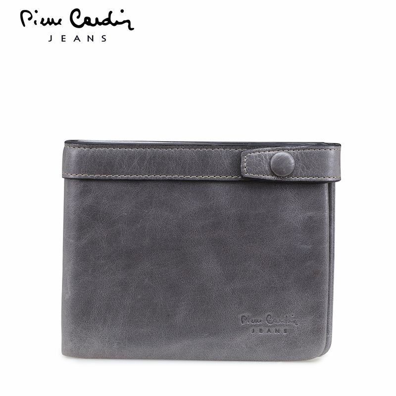 2023 new men's Cardin Leather Horizontal Short Section Ins Layer Cowhide Folding bag