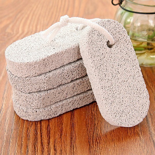 Stone sponge scrub with straps-tools grinding heel 3 in 1 multi-purpose-stone sponge scrub Oval has straps, stone exfoliating, states rub foot skin, stone grinding heel, planing heel-kivovi