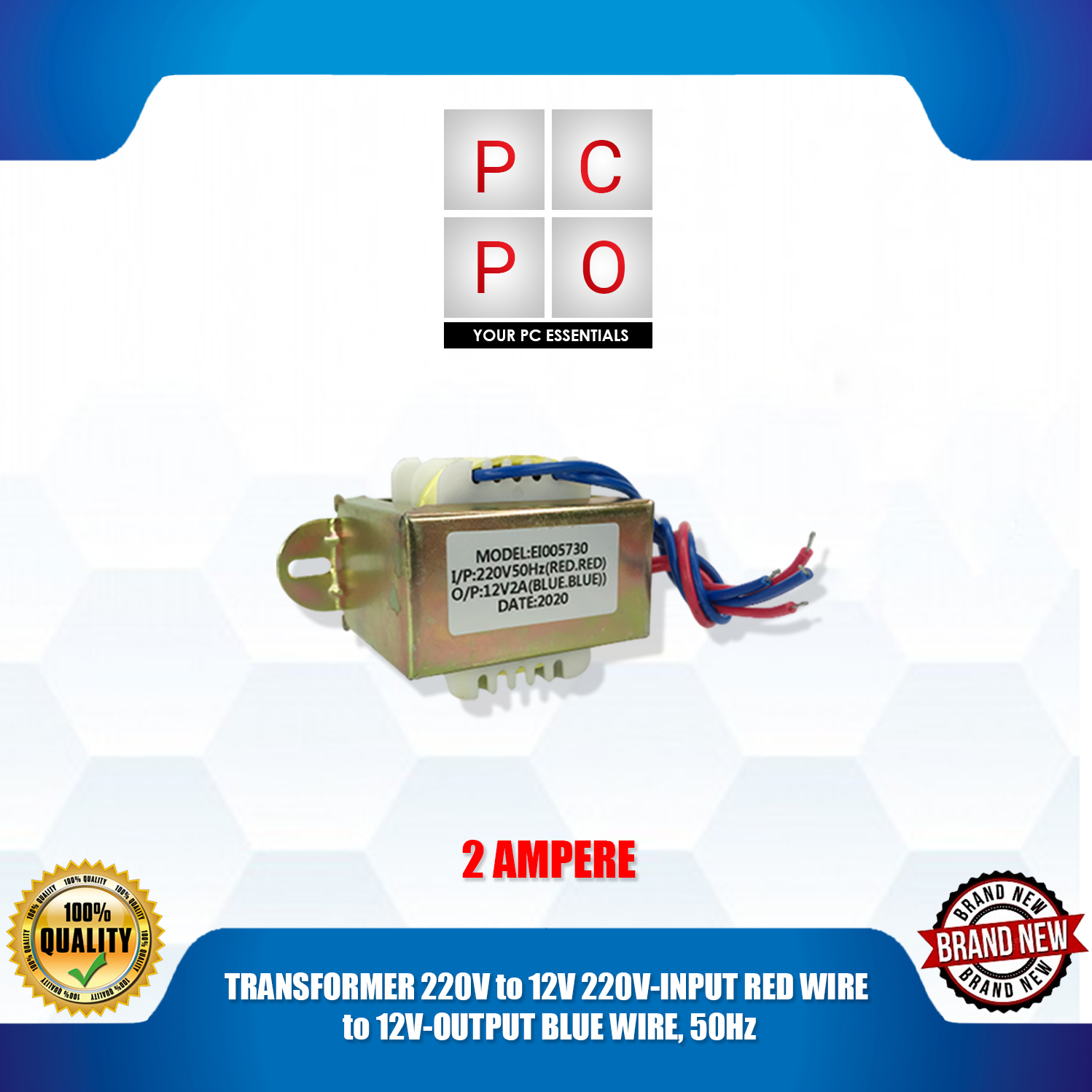 TRANSFORMATEUR CABLE INP: 220V-240V 50/60Hz (RED-RED) OUT: 12V 10W  (BLUE-BLUE) – ORBIT ELECTRONIC