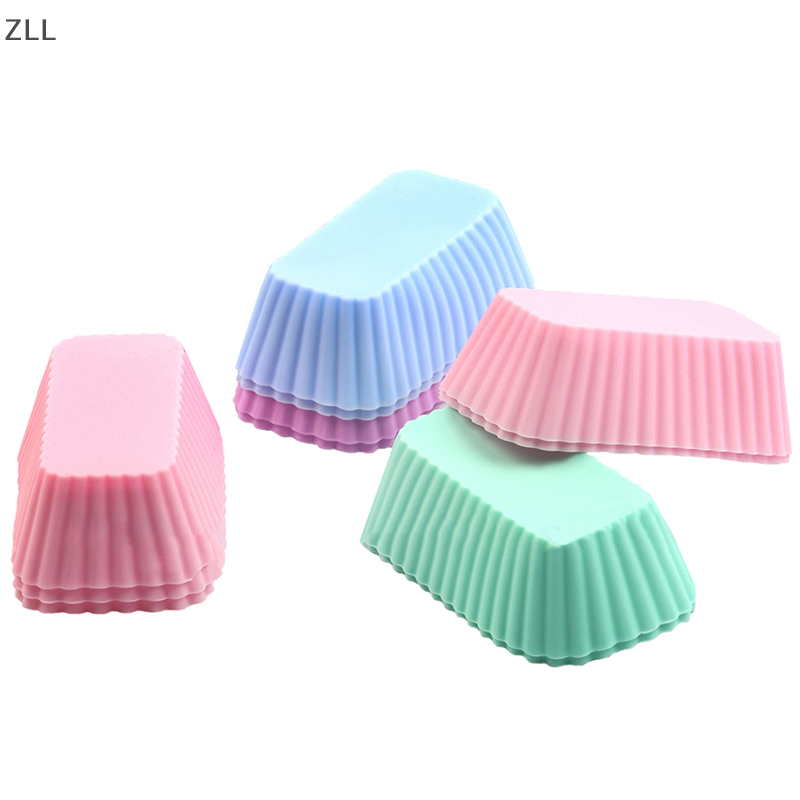 NEW ARRIVAL 5Pcs Silicone Cake Molds Rectangular Muffin Cup Cake Baking Mould Kitchen Pastry