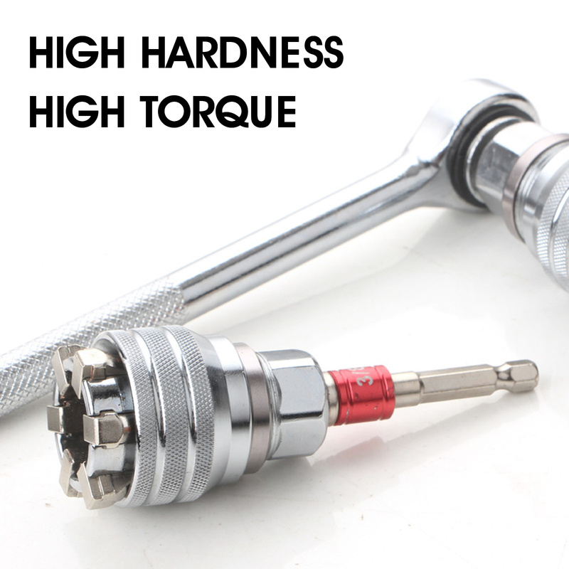 Adjustable Magic Sleeve Socket Tool Durable Drive Socket Wrench Sleeve Universal Socket Sleeve Tool Adjustable Magic Sleeve Socket Tool for Hand Drill High Torque Socket Tool