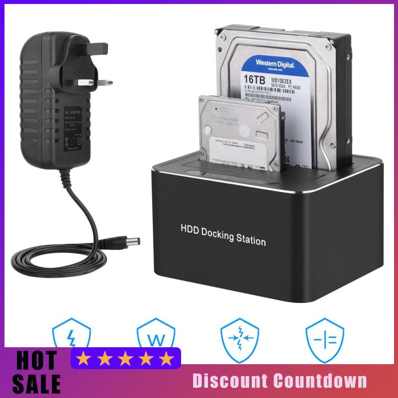 Usb3.0 hard disk base 2.5/3.5 inch hard drive disk case double bay sata expansion base copy clone function