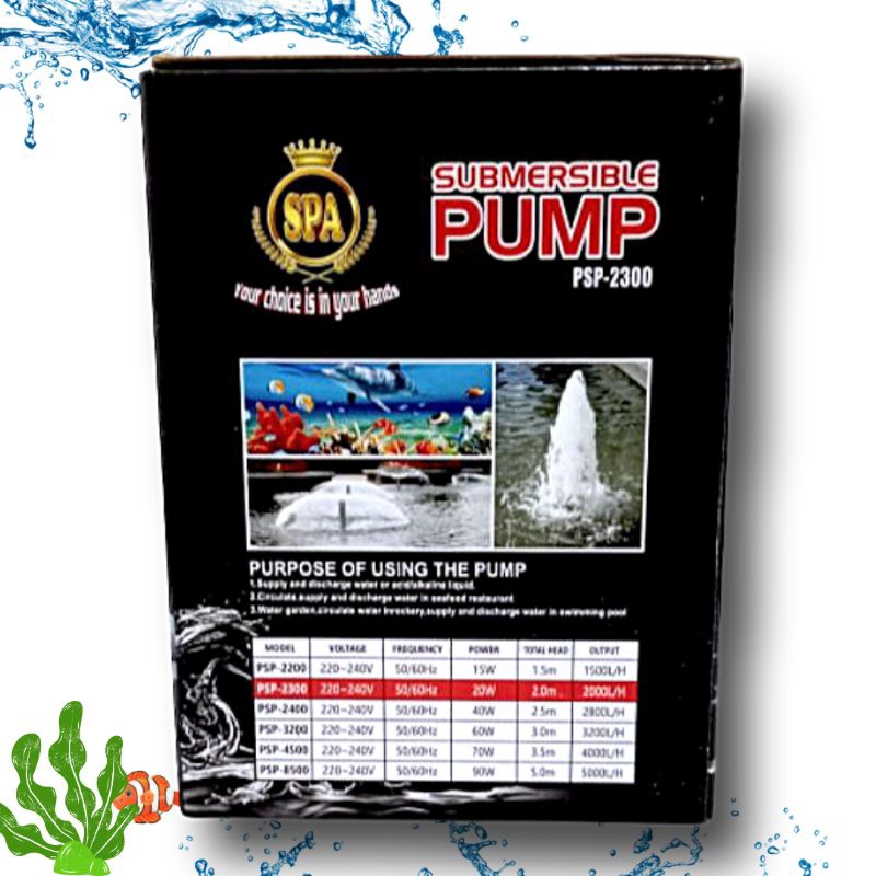 Pompa kolam aquarium kolam kecil SPA PSP 2300