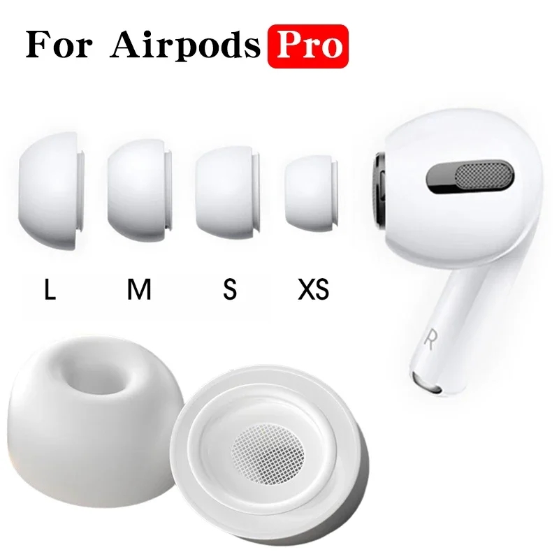 Thay Thế eartips cho AirPods Pro 1st 2nd Khuyên tai nụ cao su silicon eartips Earbuds cap Gel phụ kiện XS/S/M/L trắng
