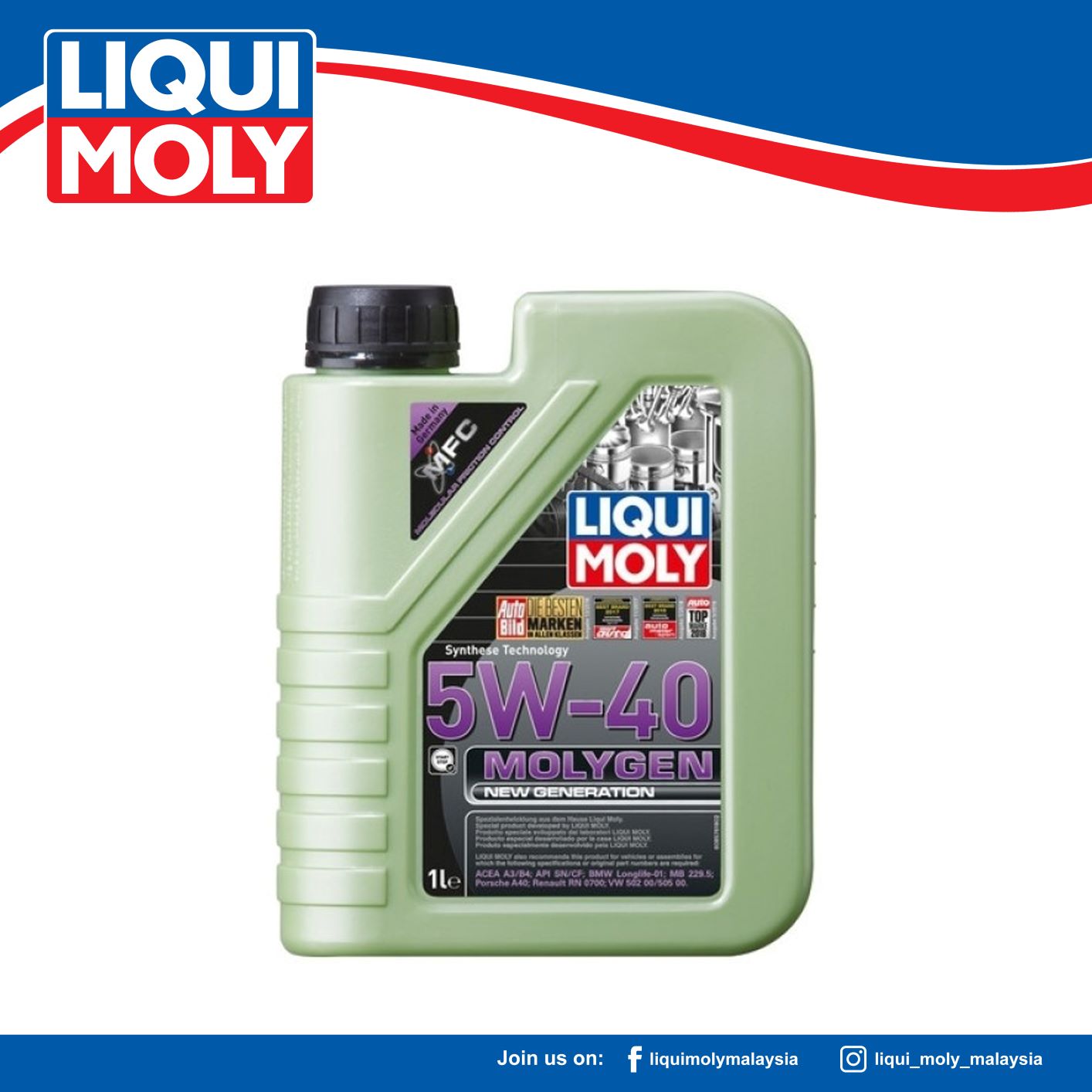 LIQUI MOLY MOLYGEN NEW GENERATION 5W-40 (1 LITER)-8576 | Lazada