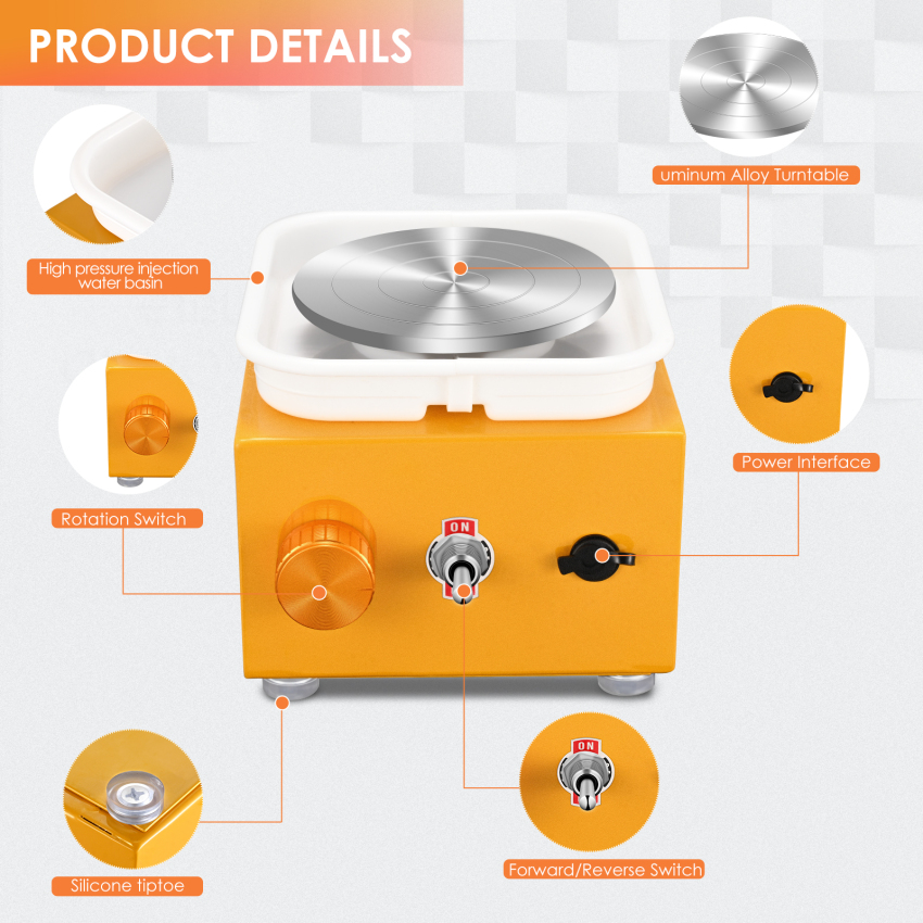 Mini Ceramic Wheel, Ceramic Wheel 6.5cm/10cm Rotary Table Mini Ceramic Machine Electric Ceramic Wheel DIY Clay Tool With Tray For Ceramic Work Ceramic Clay Art Crafts