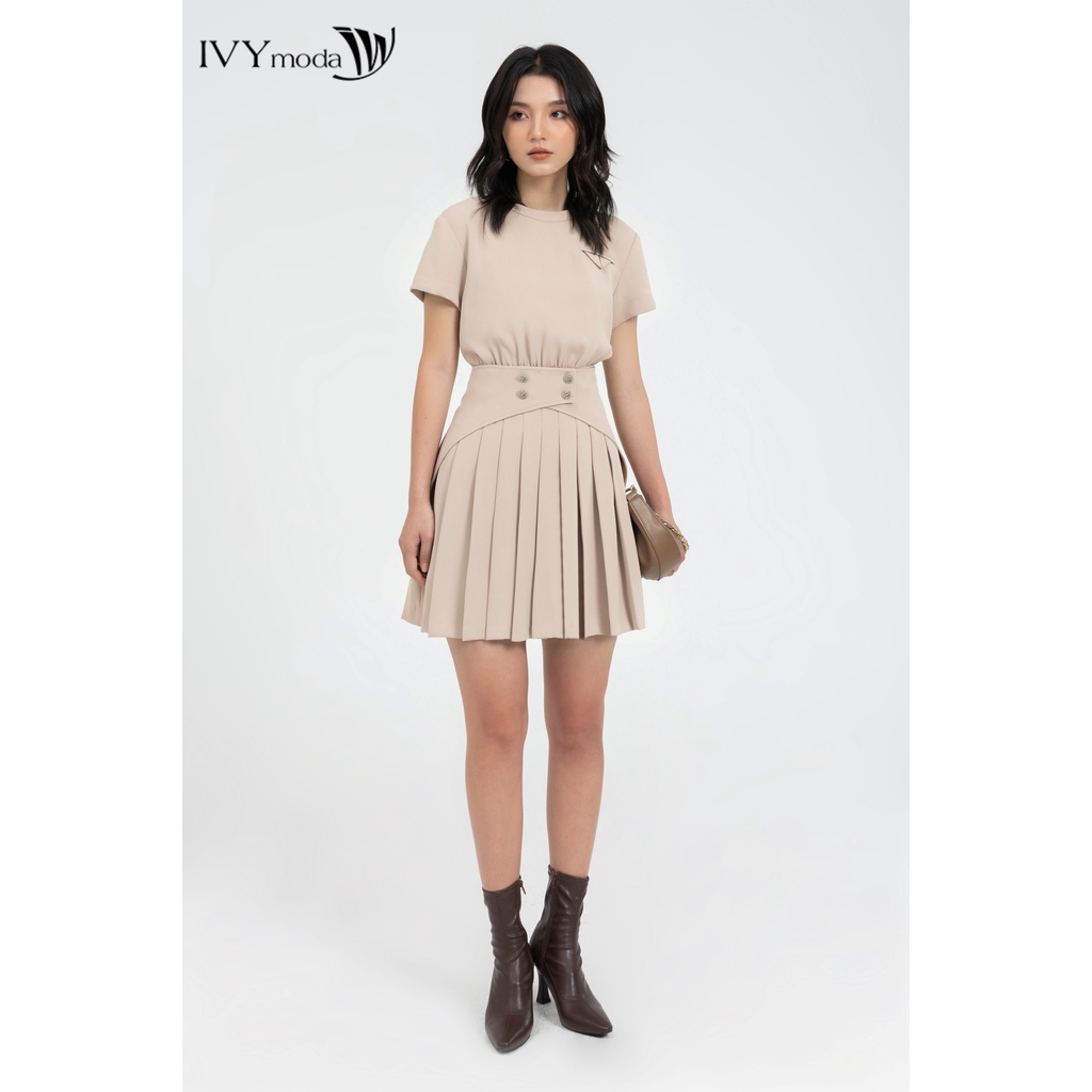 Đầm dập ly dáng xòe IVY moda MS 48B9381