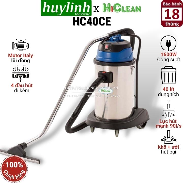Máy hút bụi công nghiệp hiclean hc40ce - 40 lít - thái lan