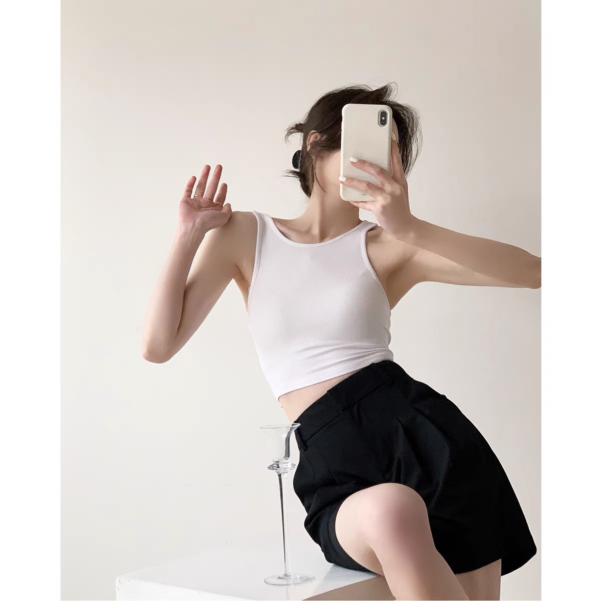 Áo Basic Croptop Thun Gân Body - LEISE