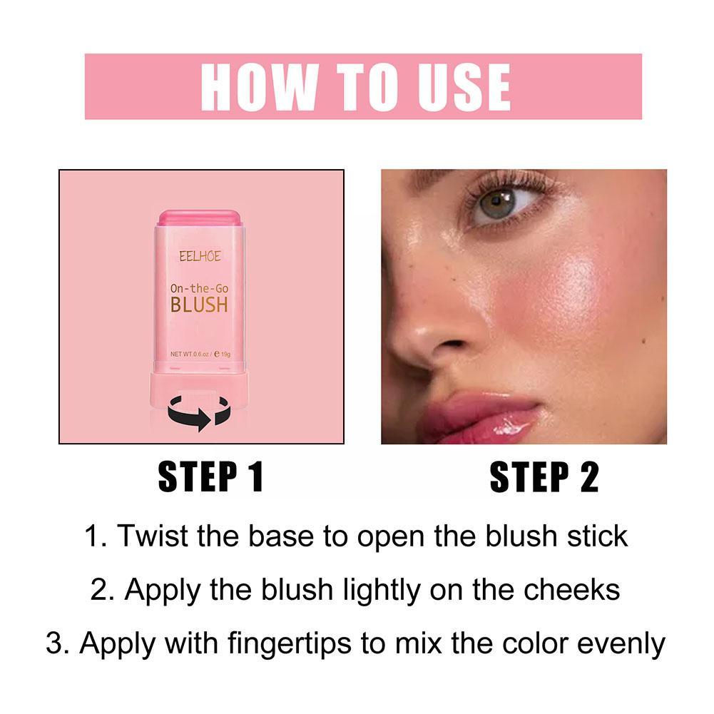 Multi-Use Blush Stick Solid Moisturizer Stick Shadow Pink Makeup Red Cheek Peach Orange Lips Creamy Blusher Waterproof F3L8