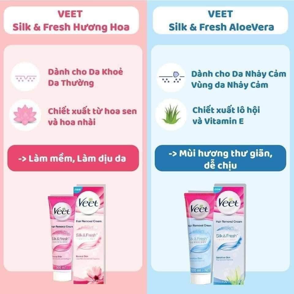 Kem tẩy lông  Veet Silky Fresh 100ml- mẫu mới
