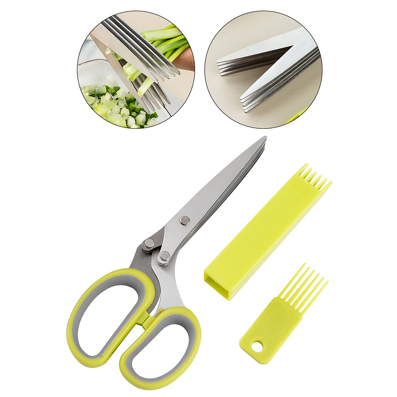 Buy Wholesale China Herb Scissors, Multipurpose 5 Blade Kitchen Herb Shears  Herb Cutter With Safety Cover And Cleaning Comb For Chopping Basil Chive &  Kitchen at USD 0.9
