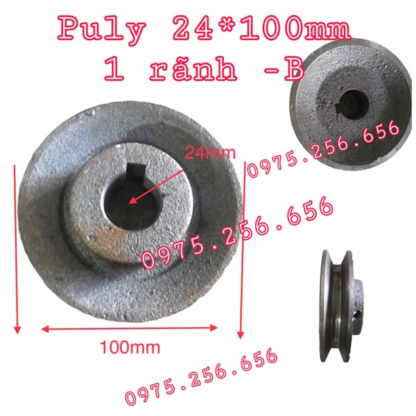Puly 24*100mm 1 rãnh B puly các loại phụ tùng ô tô phụ tùng máy nông lâm ngư nghiệp phụ tùng Hùng Lỳ