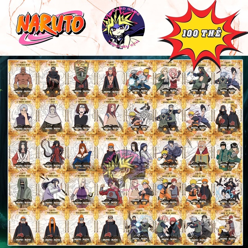 Bộ Thẻ Bài Toonies Naruto Shippuden 100 Thẻ (Kích Thước Thẻ Toonies).