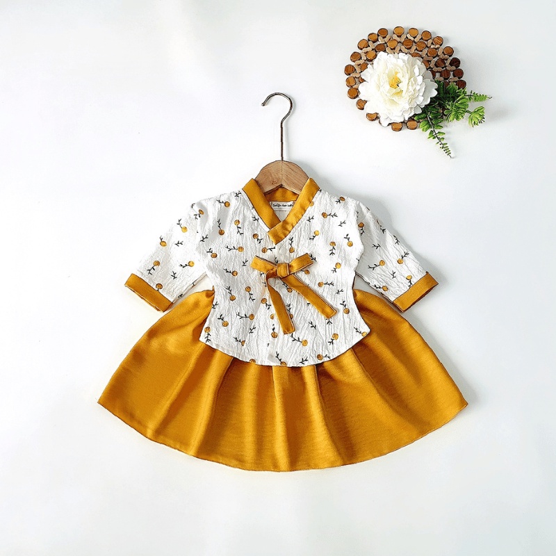Váy hanbok vạt chéo phong cách truyền thống hàn quốc cho bé gái 1 2 3 4 5 tuổi mint's closet - gs1177