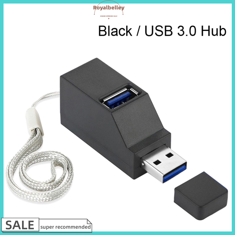 ROYALBELLEY Bộ chuyển đổi Hub không dây 3 trong 1 USB 3.0 hộp chia mini 3