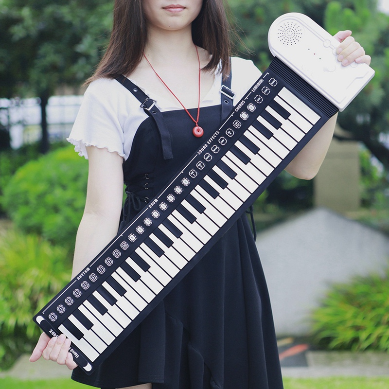 49-Key Hand Electronic Piano Portable Folding Hand Piano Beginner Keyboard Instrument