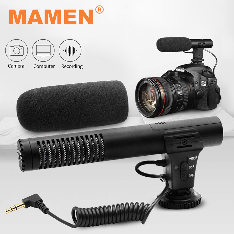 MAMEN Condenser Video Recording Vlog Microphone 3.5Mm Plug Studio Microphone For Camera Computer For Nikon Canon DSLR Camera o98-8