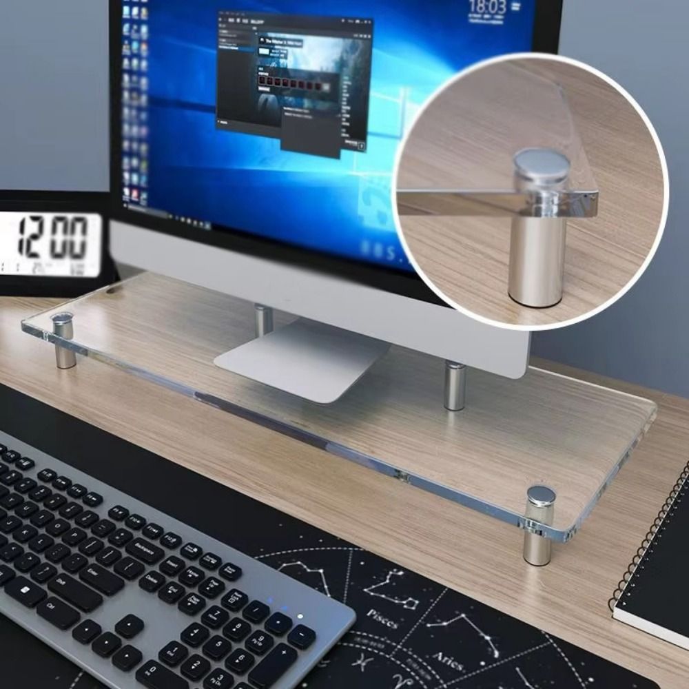 High Quality Space-Saving Acrylic Computer Stand Stainless Steel Foot ...