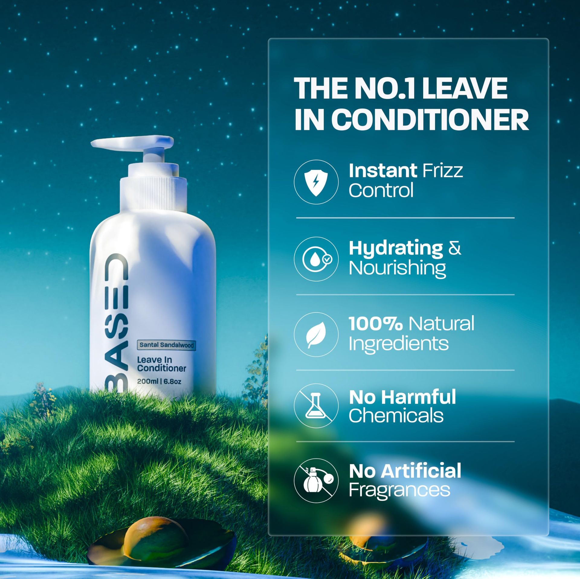 BASED Leave-In Conditioner - 200ml | Instant Frizz Control for Curly ...