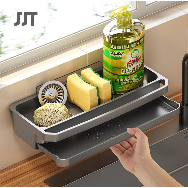 JJT [Miễn Phí Vận Chuyển]Giá Bồn Rửa Nhà Bếp Đồ tạo tác lưu trữ vòi nước hồ bọt biển đa năng gắn tường giá đựng giẻ ráo nước gia dụng