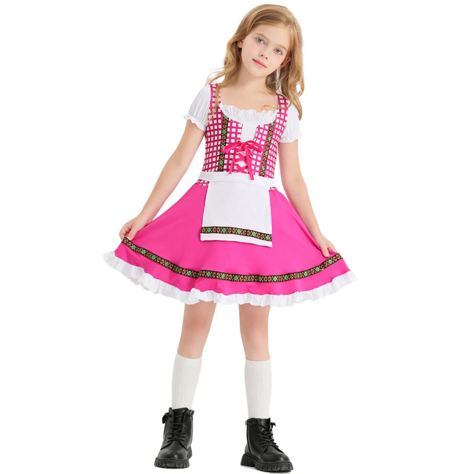 Oktoberfest Beer Kid Girls Costume Traditional German Fraulein Bavarian ...