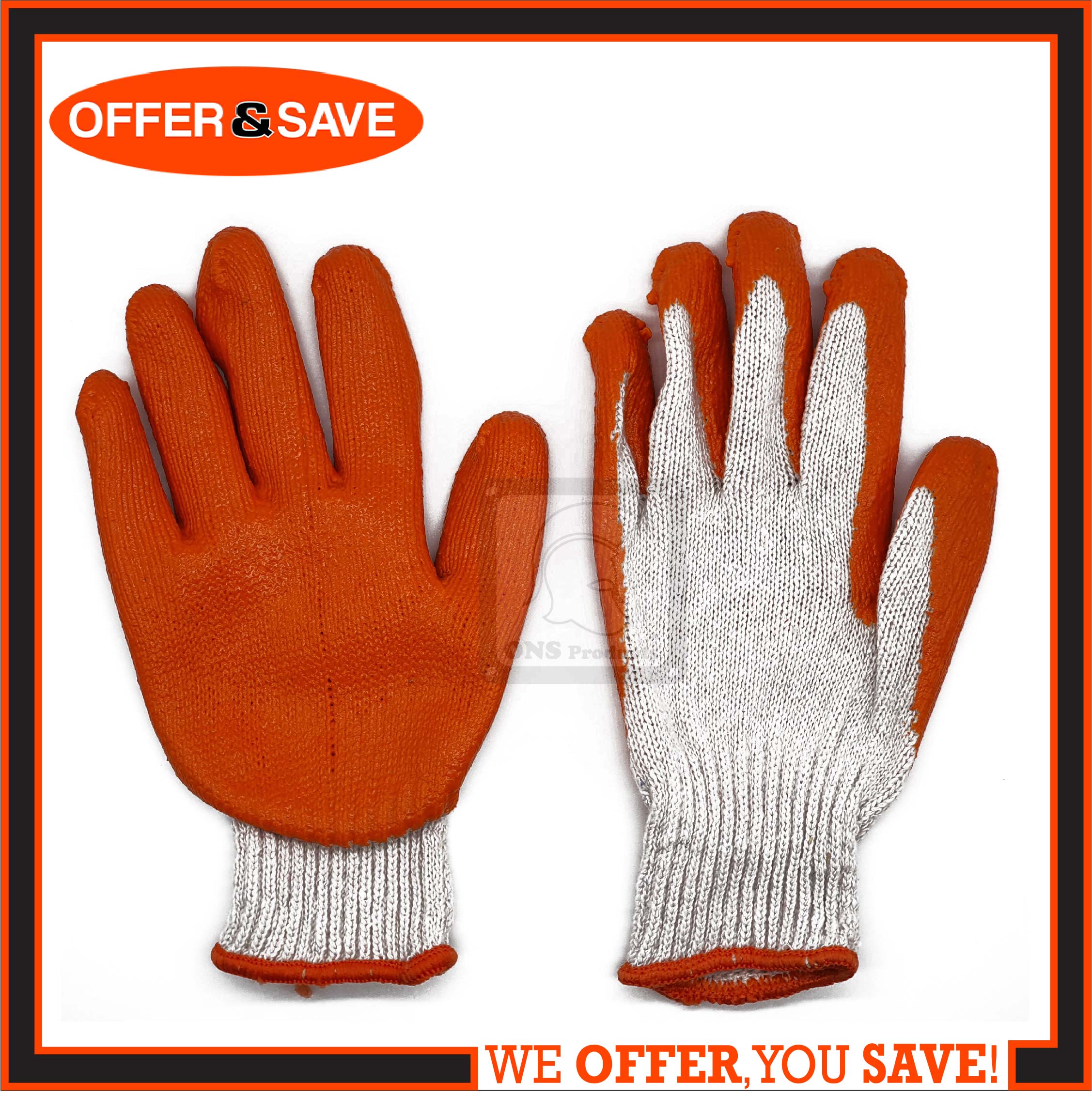 orange plastic gloves