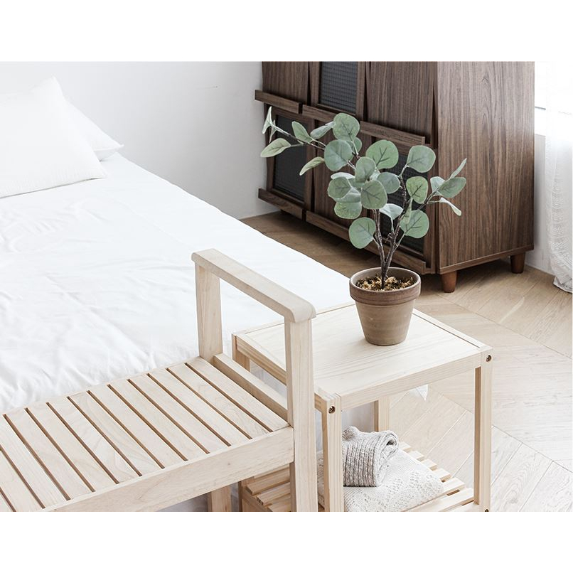 Kệ tab gỗ đầu giường mặt ván 2 tầng Behomes