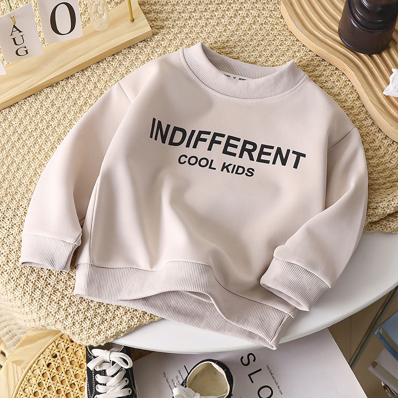 YADOU Children's pullover sweatshirt, long-sleeved letter printed casual loose tops for boys and girls, baby tops