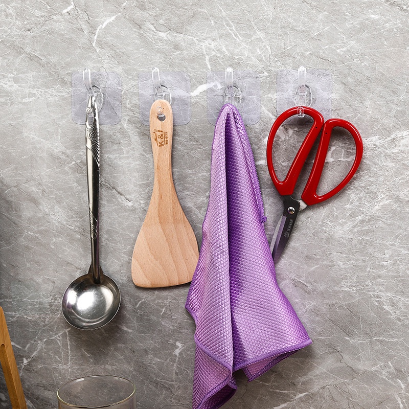 Ready Stock Transparent Adhesive Wall Hook Kitchen Single Hook Bathroom Towel Hook Multifunctional Storage Hook
