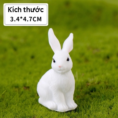 Thỏ mini trang trí tiểu cảnh, bán cạn bonsai terarium, Mô hình chú thỏ trang trí decor tiểu cảnh mini