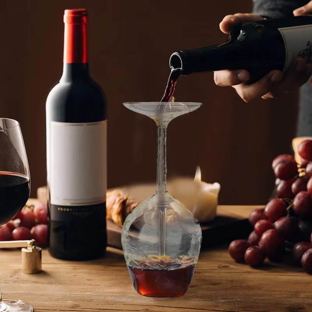 Inverted Cocktails Bar Tool 400ML Upside Down Goblet Clear Long Stem Inverted Cup ...