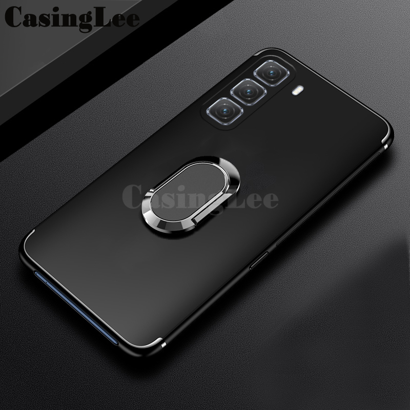 For infinix Hot 50 Pro Plus Case Soft Silicone Matte Full Protector Shockproof Car Adsorb Holder Ring For infinix Hot 50 Pro + Back cover Phone Cases.