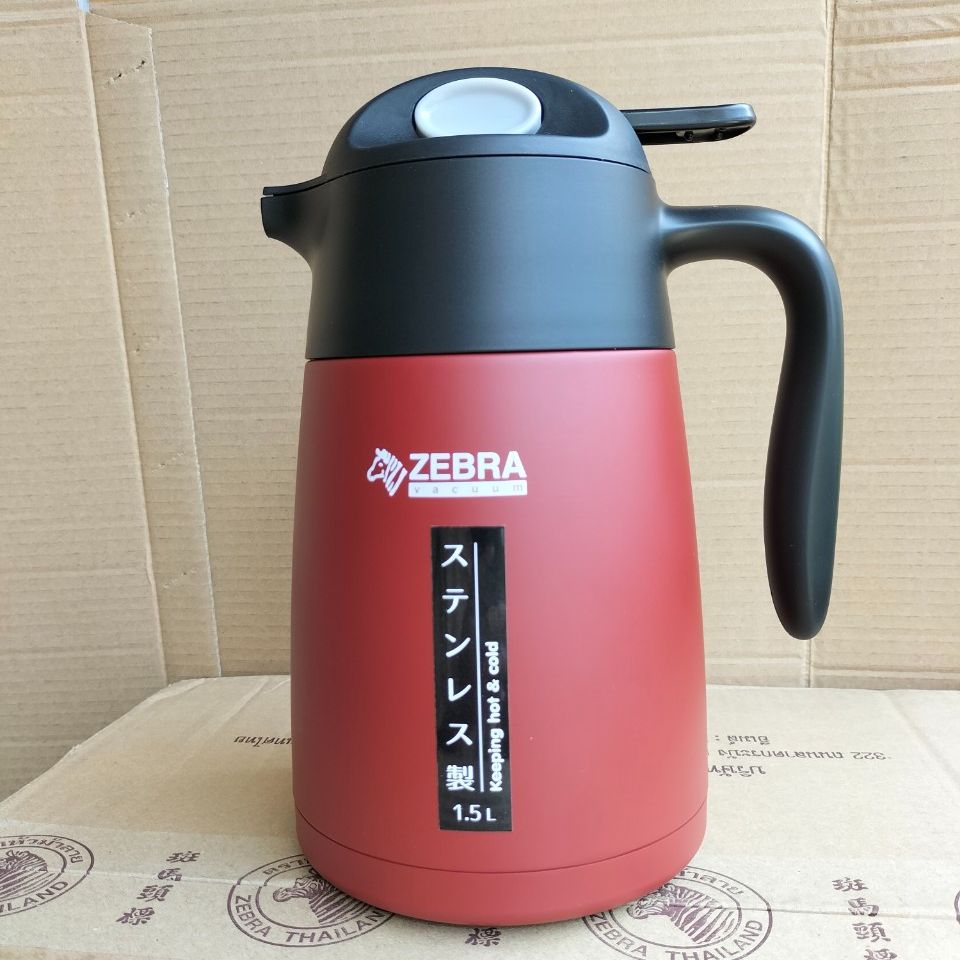 Bình giữ nhiệt inox smart iii 2l zebra thái lan có quai và vòi rót 112950 màu đỏ mới
