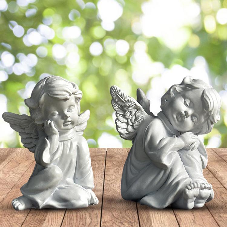 Buy 4 Pcs White Decor Decorations Baby Angel Figurine Resin Ornaments  Accessories Online | Kogan.com. .