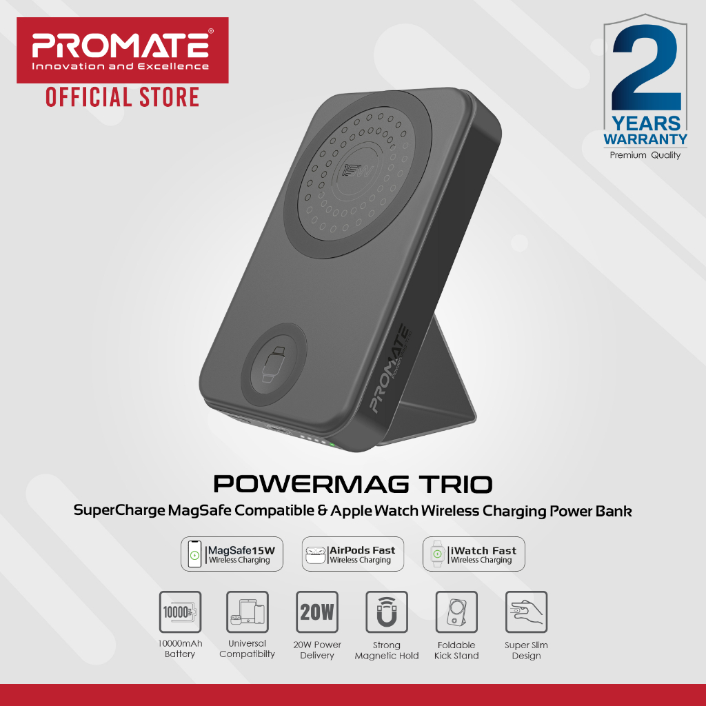 SuperCharge MagSafe & Apple Watch Wireless Charging Power Bank – Promate  Technologies