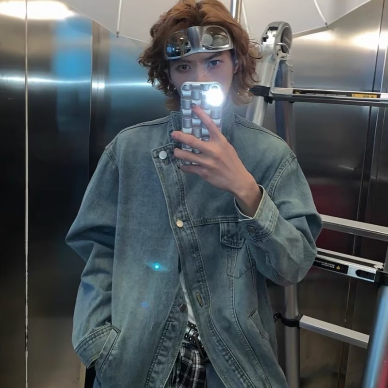 MOLAN Unisex retro denim jacket High-end design niche denim jacket Designer denim jacket