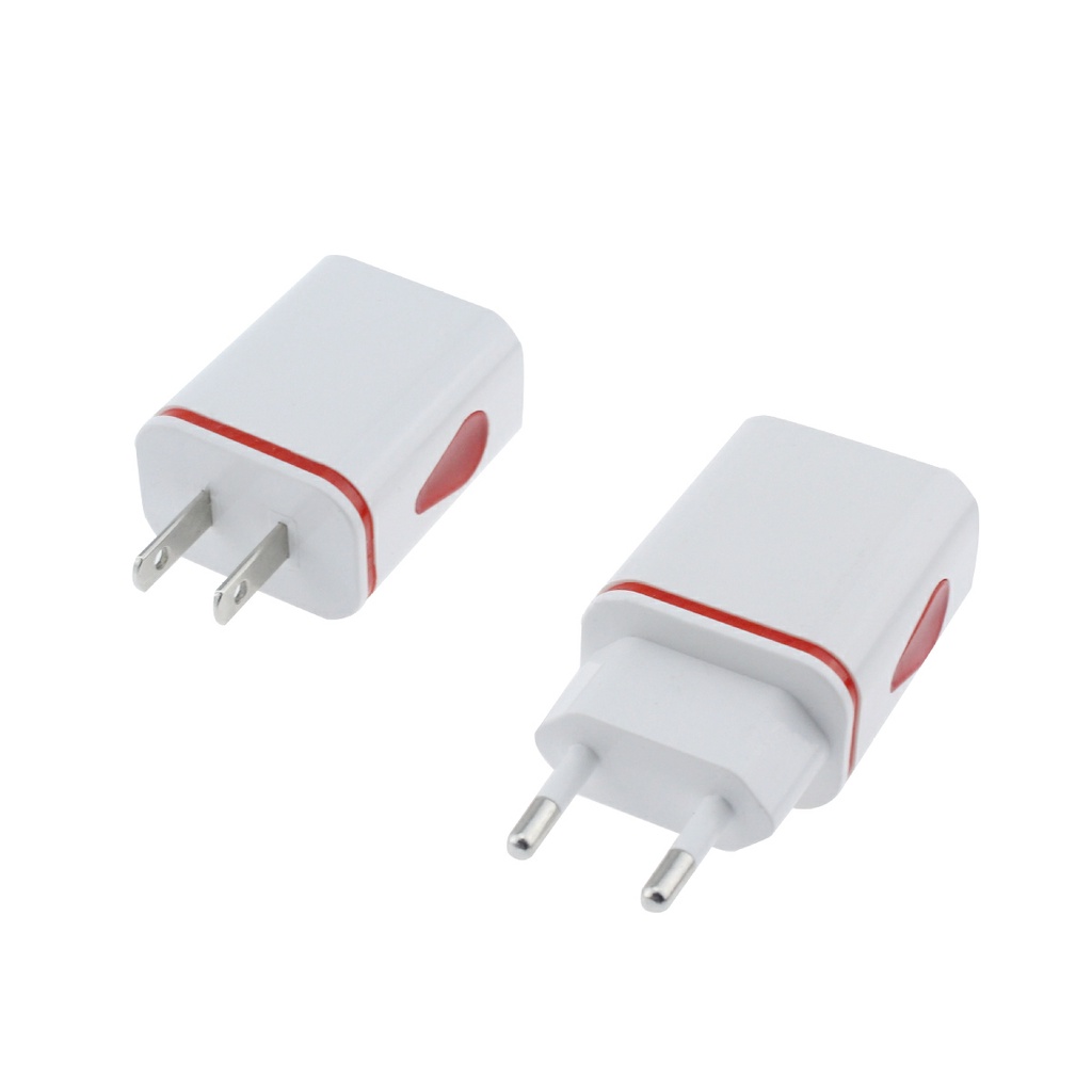 5V 2.1A type-in led light 2 Port USB wall adapter charger