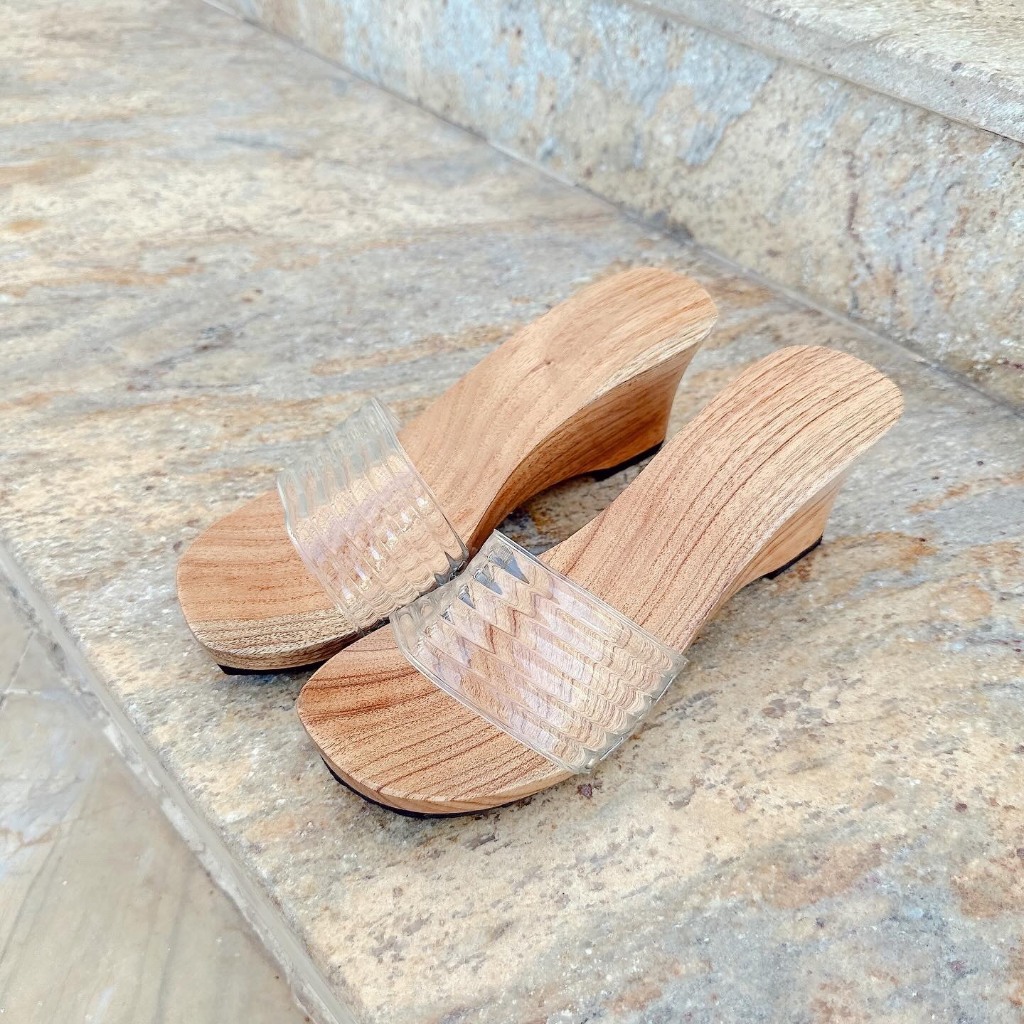 Guốc gỗ nứ cao gót đơn giản xinh xắn (7P)
