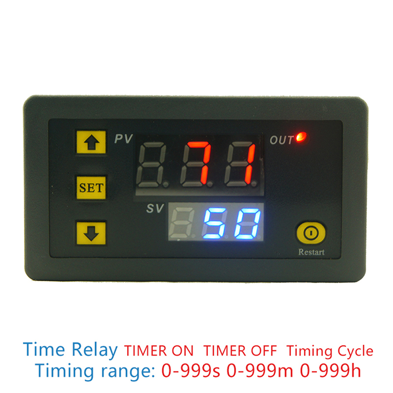 Rơ le trễ thời gian hiển thị kỹ thuật số dc 12v 20a mô-đun xe đạp hẹn giờ 0-999h