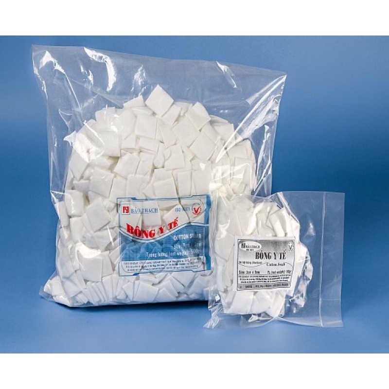 Túi 50gr bông gòn y tế cắt miếng sẵn gòn vuông bảo thạch gòn vuông cắt miếng bảo thạch 50gr