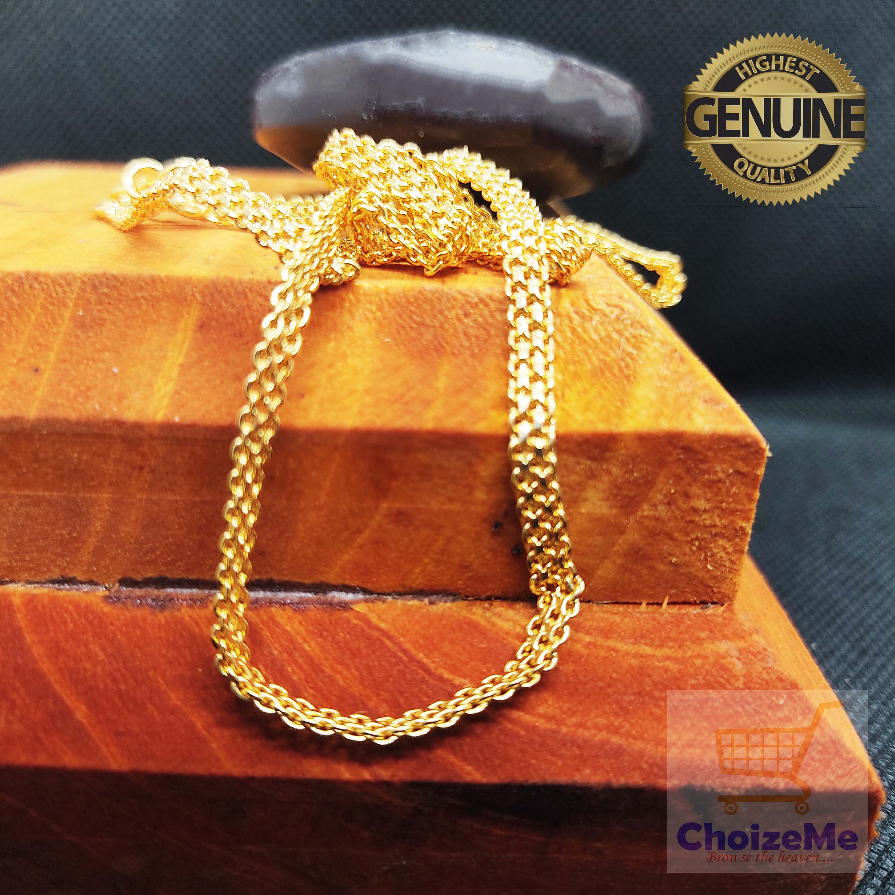 Gold plated colour chain necklace unisex jewellery for men and women ...