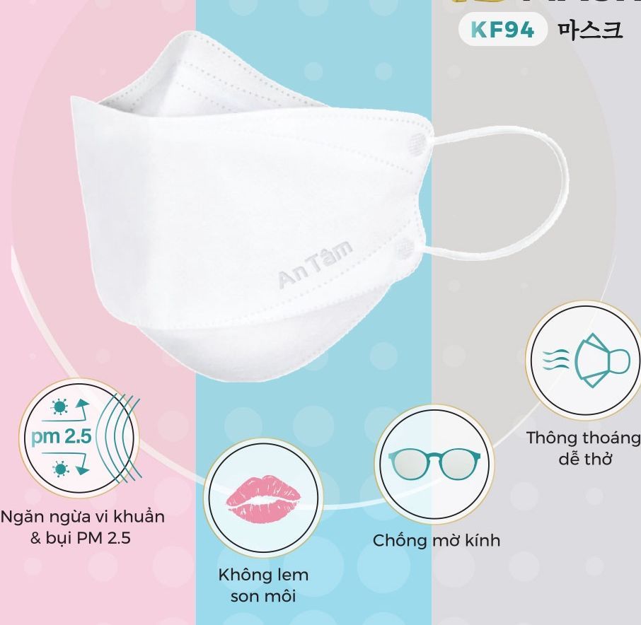 Combo 3 Chiếc Khẩu Trang Kf94 Cao Cấp (Tặng)
