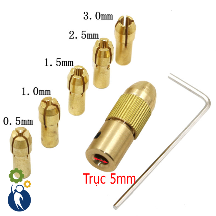 Bộ đầu kẹp mũi khoan trục 5mm