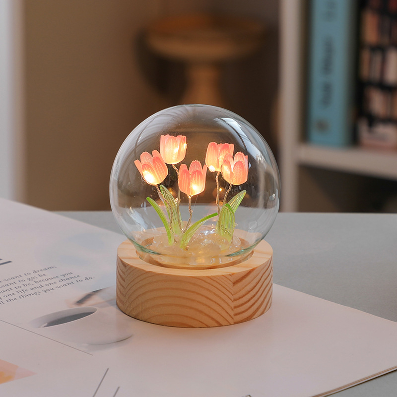 Đèn ngủ hoa tulip, đèn decor, đồ decor trang trí thủ công diy, quà tặng sinh nhật, người thân, dịp lễ đặc biệt