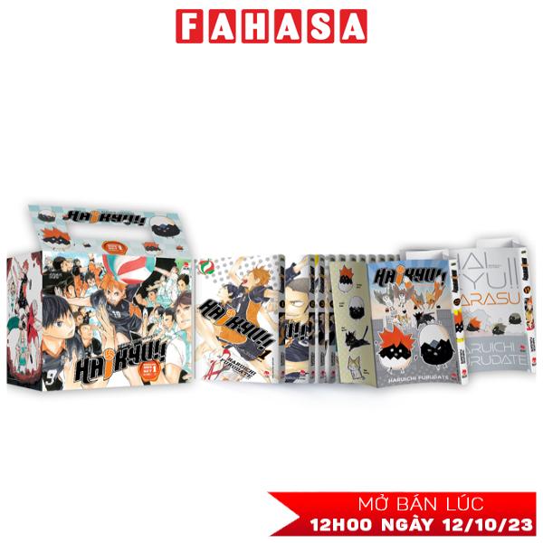 Fahasa - premium boxset haikyu!! - tập: 1 - 15 - tặng kèm bìa áo hiệu ứng uv + bìa áo hiệu ứng metalize