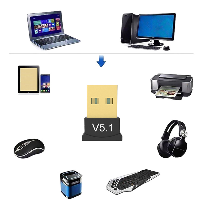 150 Meter Long Range Bluetooth 5.1 USB Adapter For PC – Wireless Transmitter Receiver For Keyboard Mouse Speaker (Black)